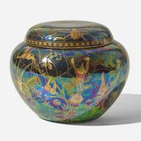 A Wedgwood Black Fairyland Lustre Malfrey Pot UK, 1920s