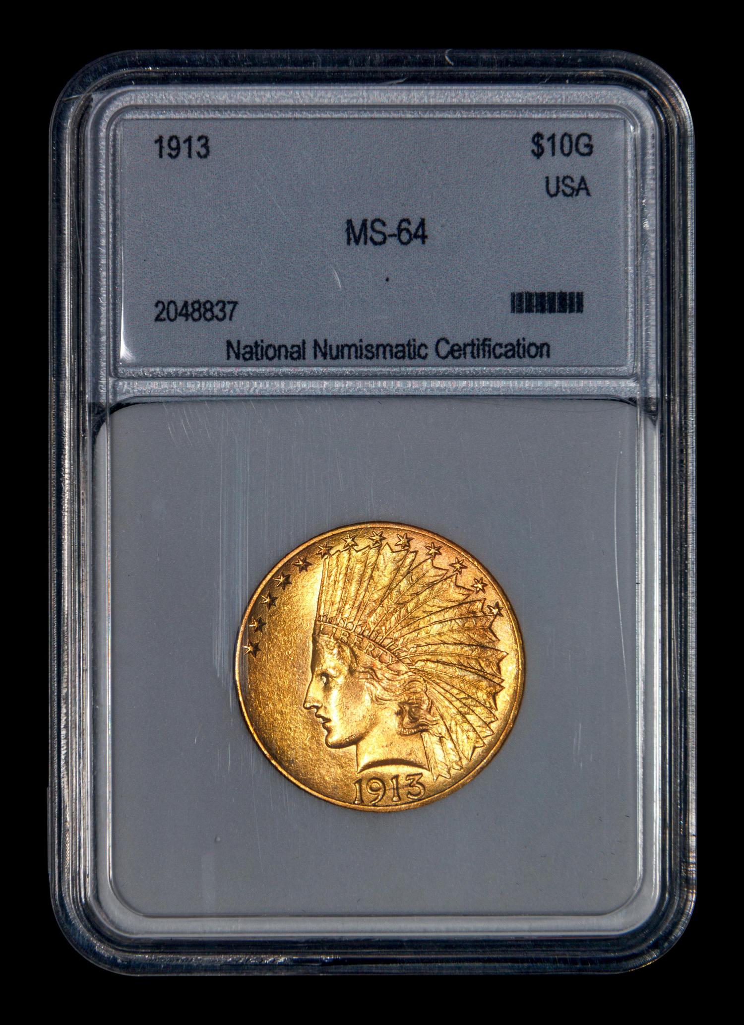 A 1913 Indian Head $10 Gold Coin