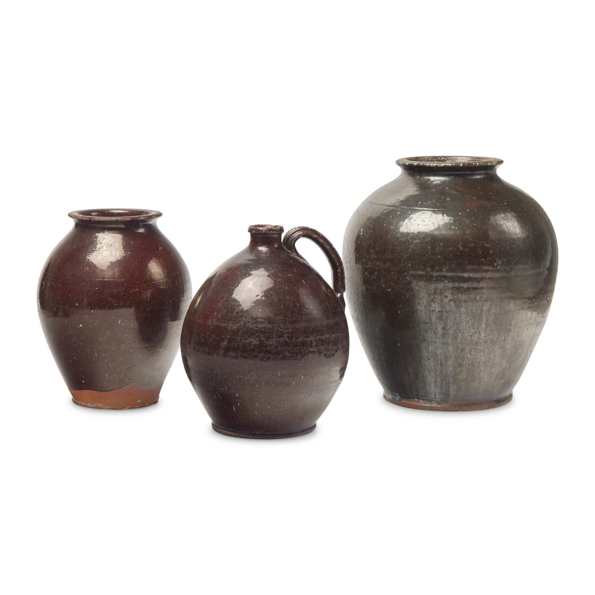 Three Glazed Redware Items