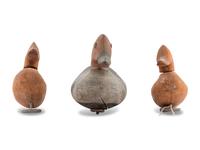 Three Diminutive Carved Wood Duck Decoys