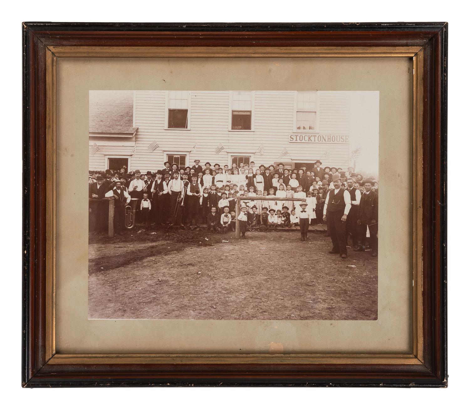 [EARLY PHOTOGRAPHY]. 2 large format photographs of storefronts, incl. Hodge, Davis & Co., Oregon.