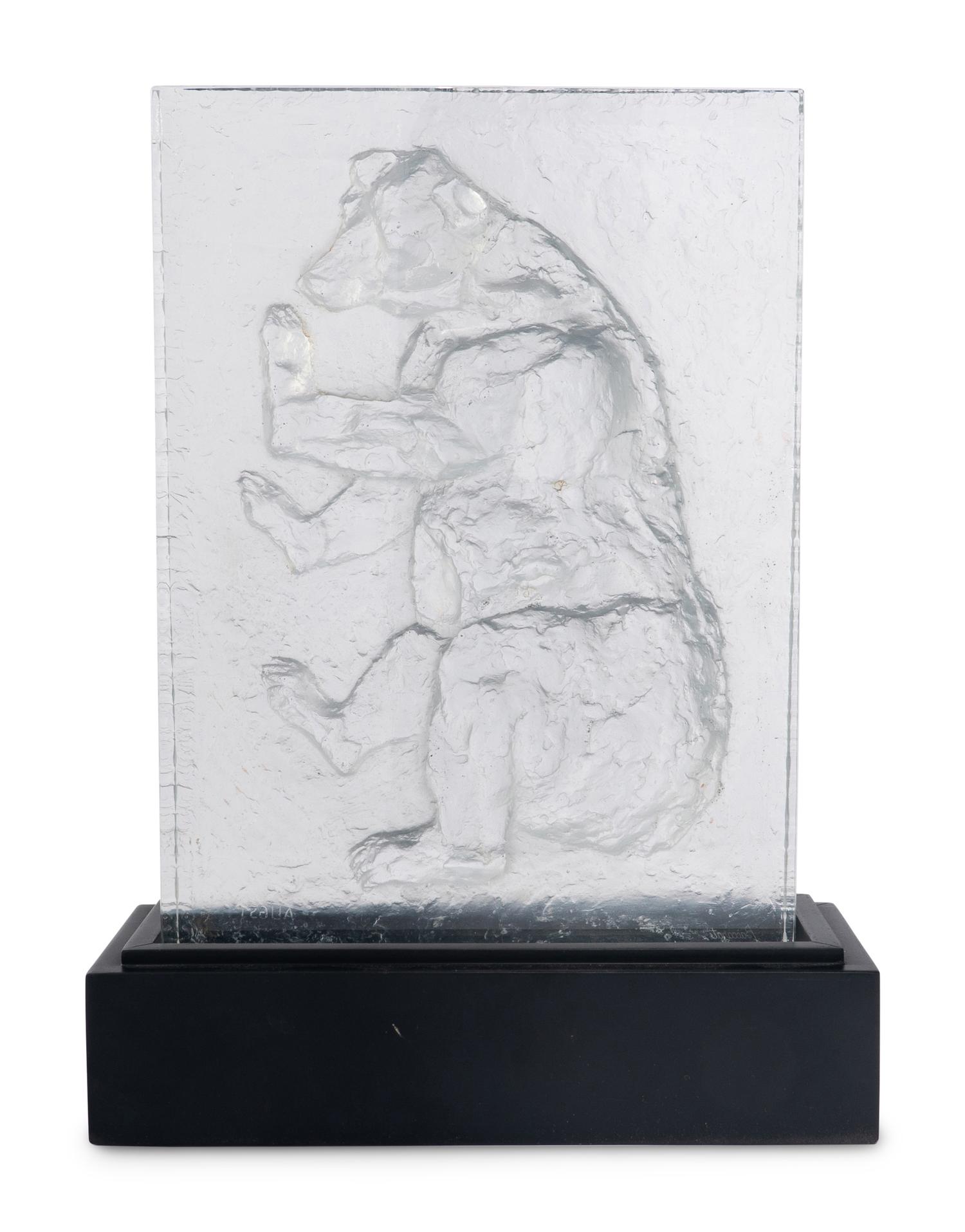 A Bernard Augst for Baccarat Glass Relief Sculpture