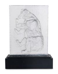 A Bernard Augst for Baccarat Glass Relief Sculpture
