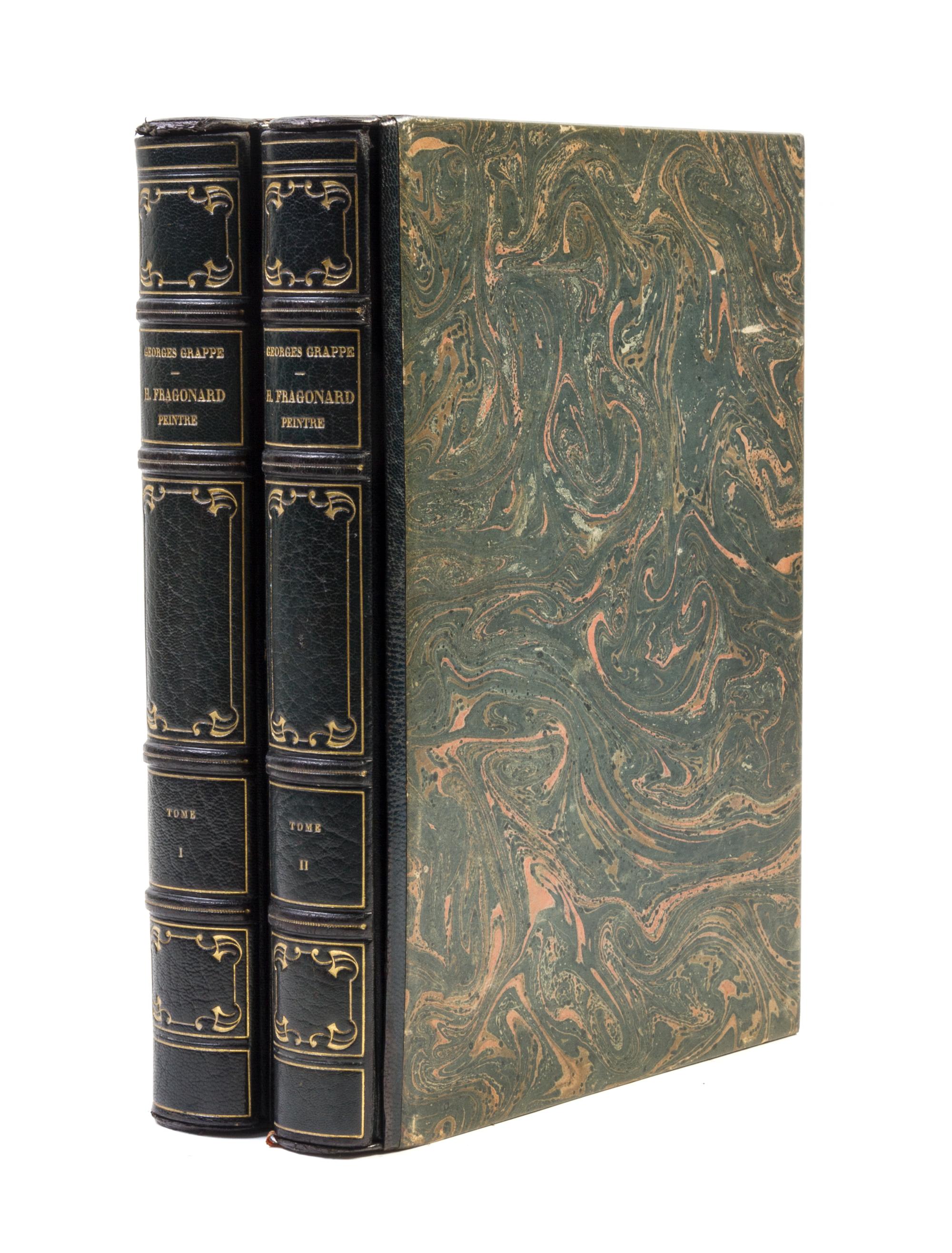 (FRAGONARD, J.H.) GRAPPE, GEORGES. H. Fragonard. Paris, (1913). 2 vols. Limited edition. Finely bound by Meunier.