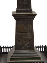 Two Grand Tour Bronze Luxor Obelisk Thermometers