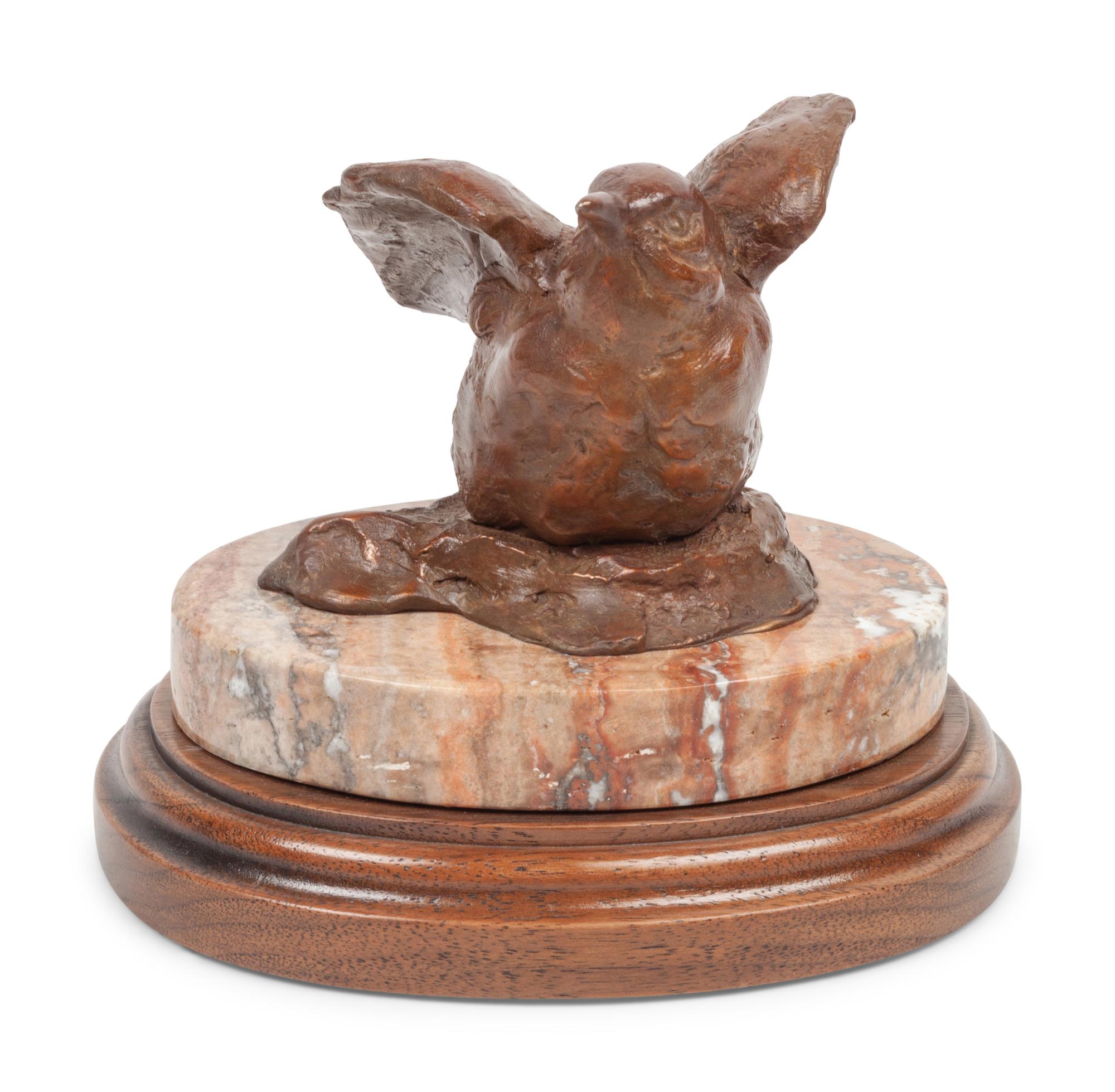 Two Sculptures: Winter Bird, edition 1/100, together with unmarked bird bronze