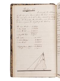 [NAVIGATION -- MANUSCRIPT]. Navigational studies and exercise logbook for an aspiring seaman. N.p., n.d.
