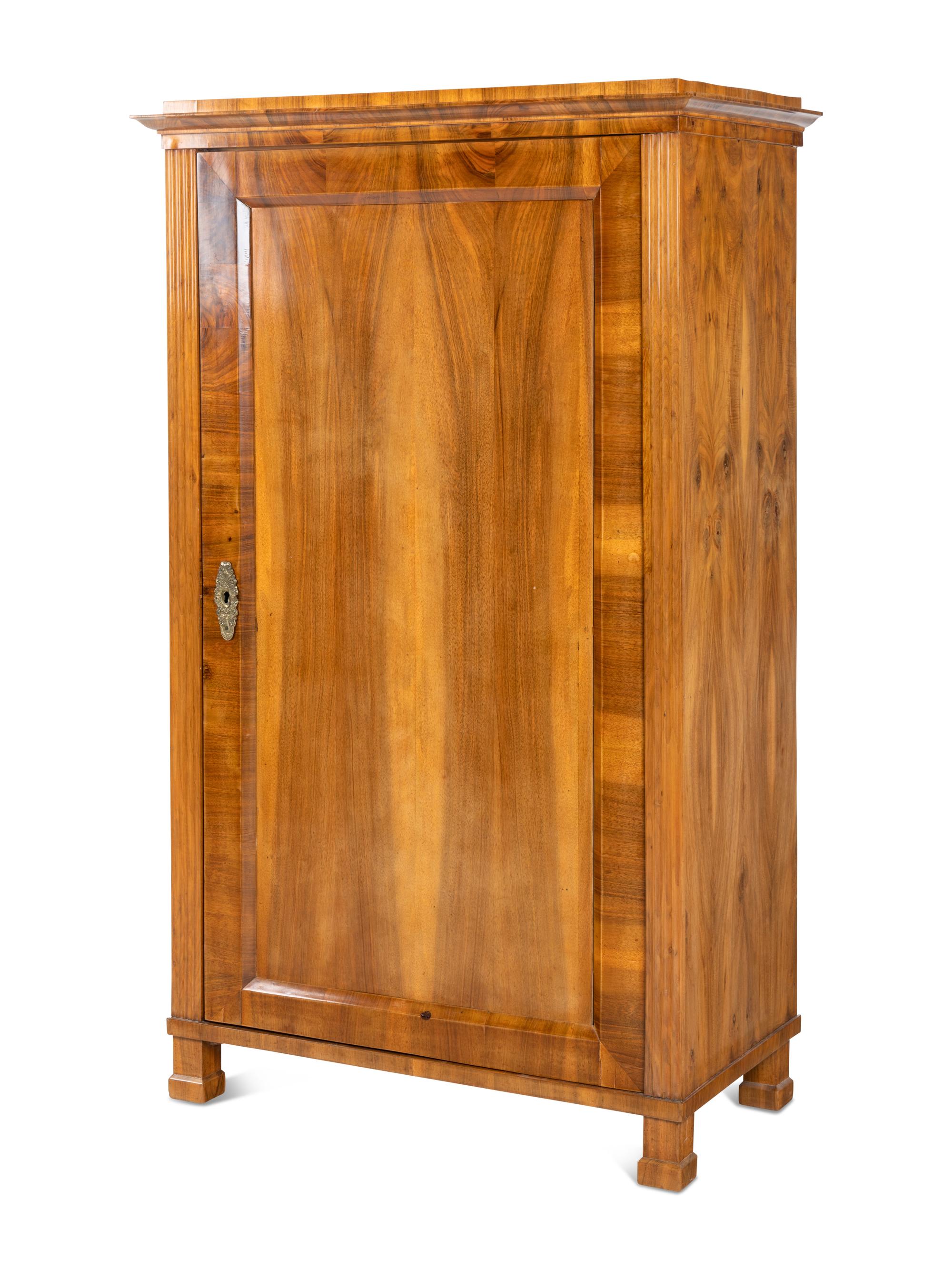A Biedermeier Birch Armoire