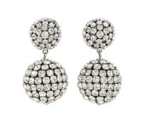 A Pair of Christian Dior Rhinestone Drop Earclips, 2" x 1".
