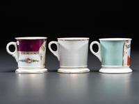 Three Porcelain Occupational Shaving Mugs