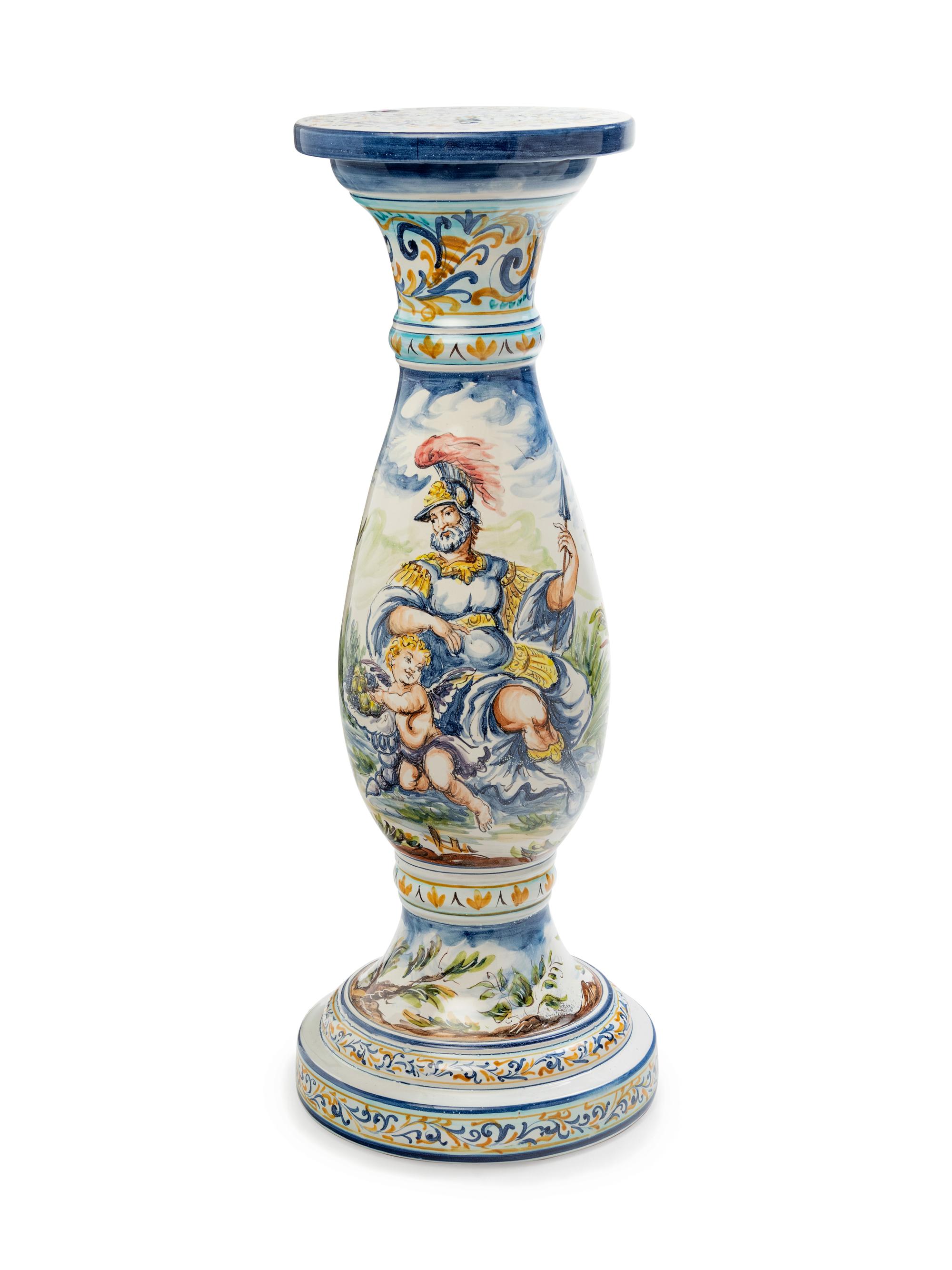 An Italian Faïence Candle Stand