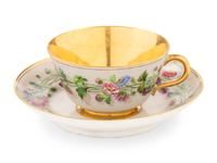An Alexander II Imperial Porcelain Factory Teacup and Saucer