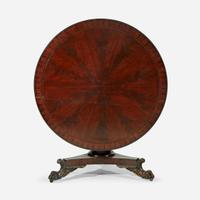 A Classical parcel-gilt mahogany tilt-top center table Attributed to Anthony G. Quervelle (1789-1856), Philadelphia, PA, circa 1830