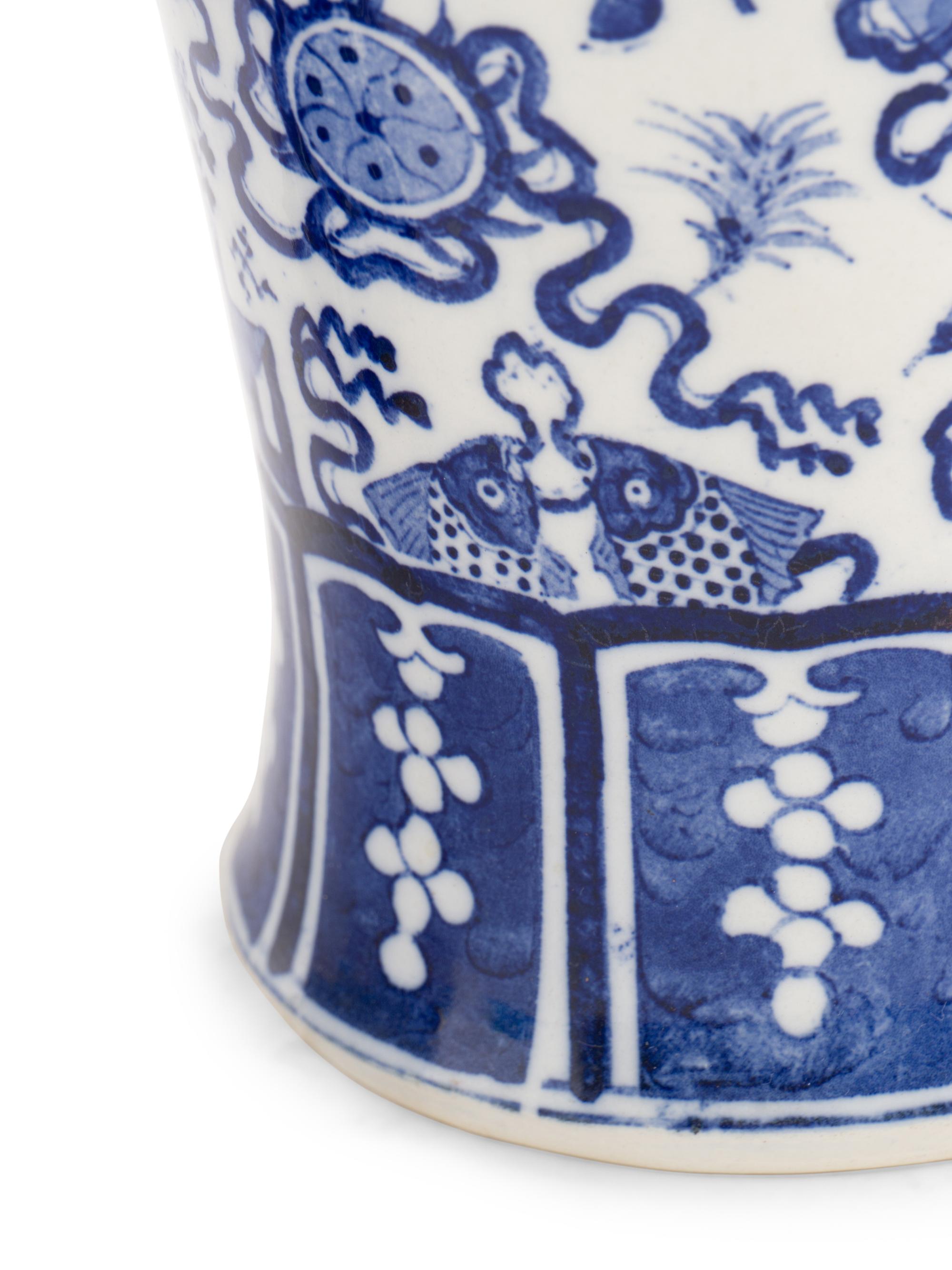 A Pair of Chinese Export Porcelain Covered Vases