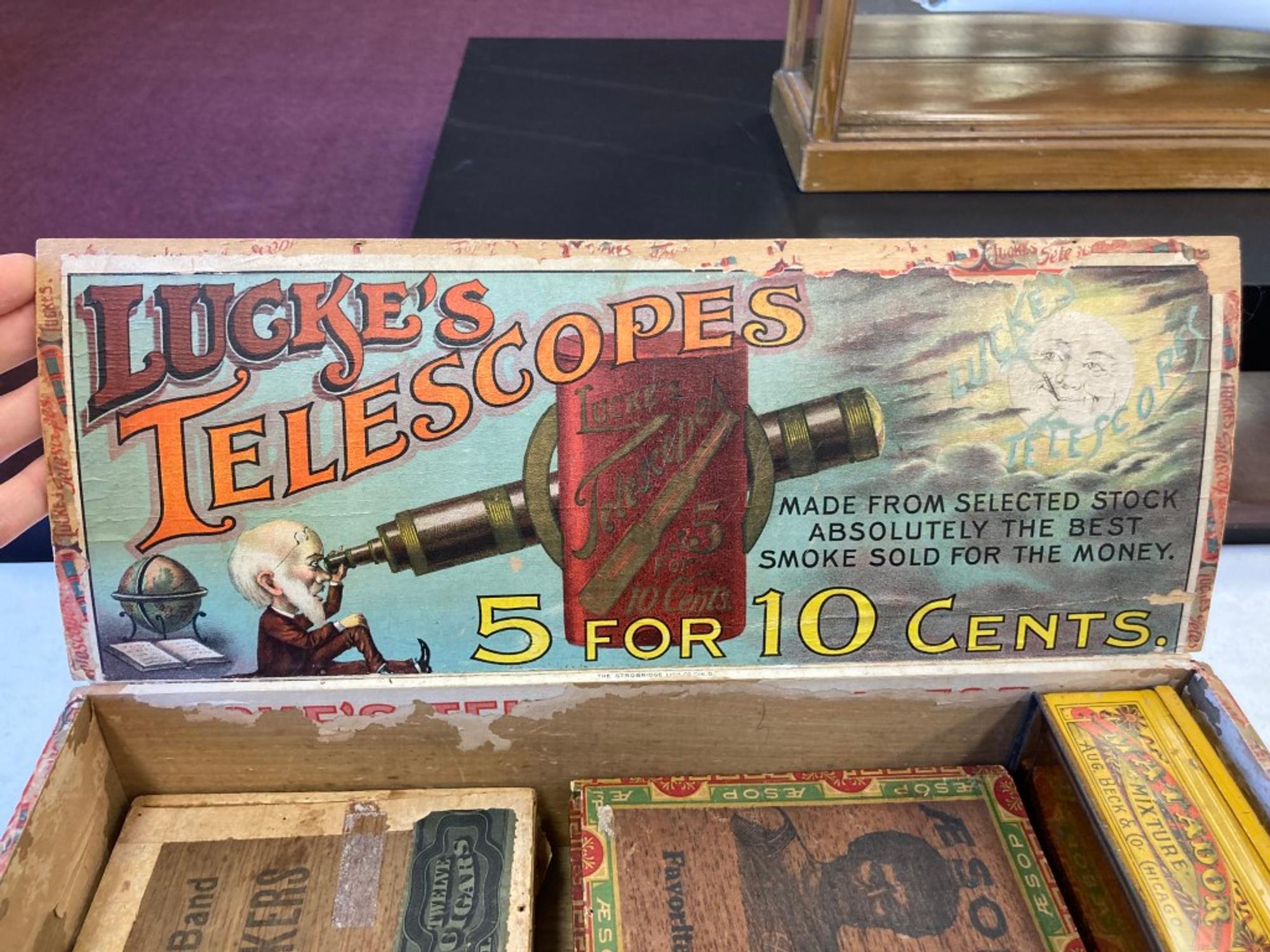 A Collection of Cigar Boxes and Tins