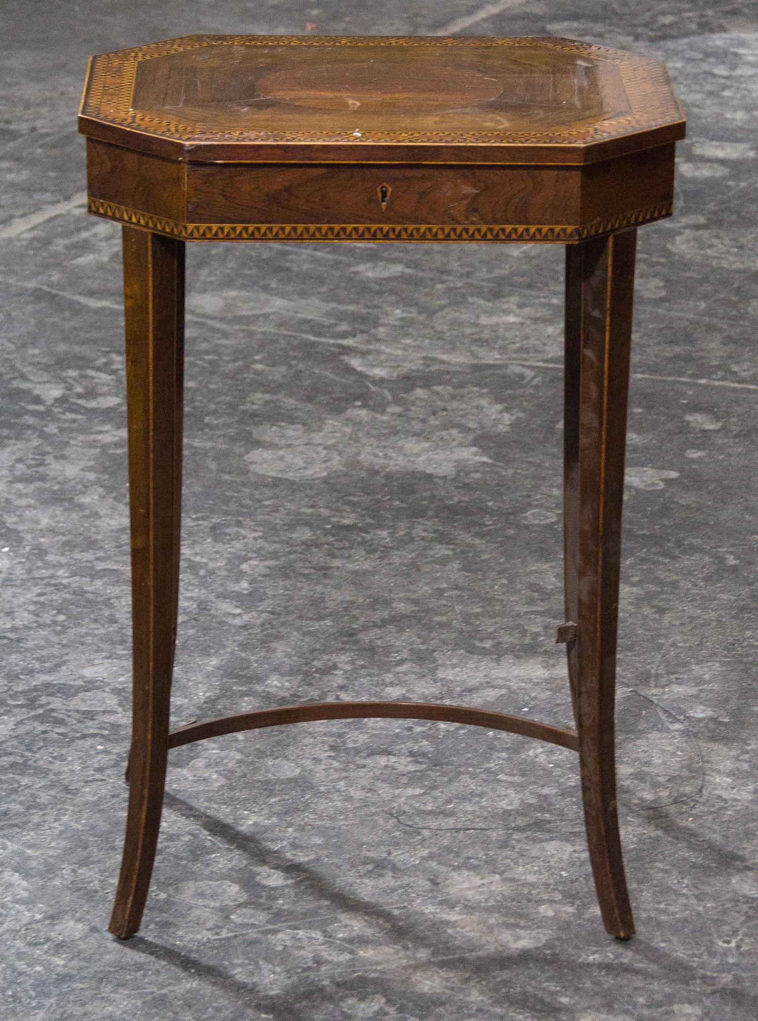 A Regency Style Sewing Table Height 28 3/4 inches. — 19TH CENTURY