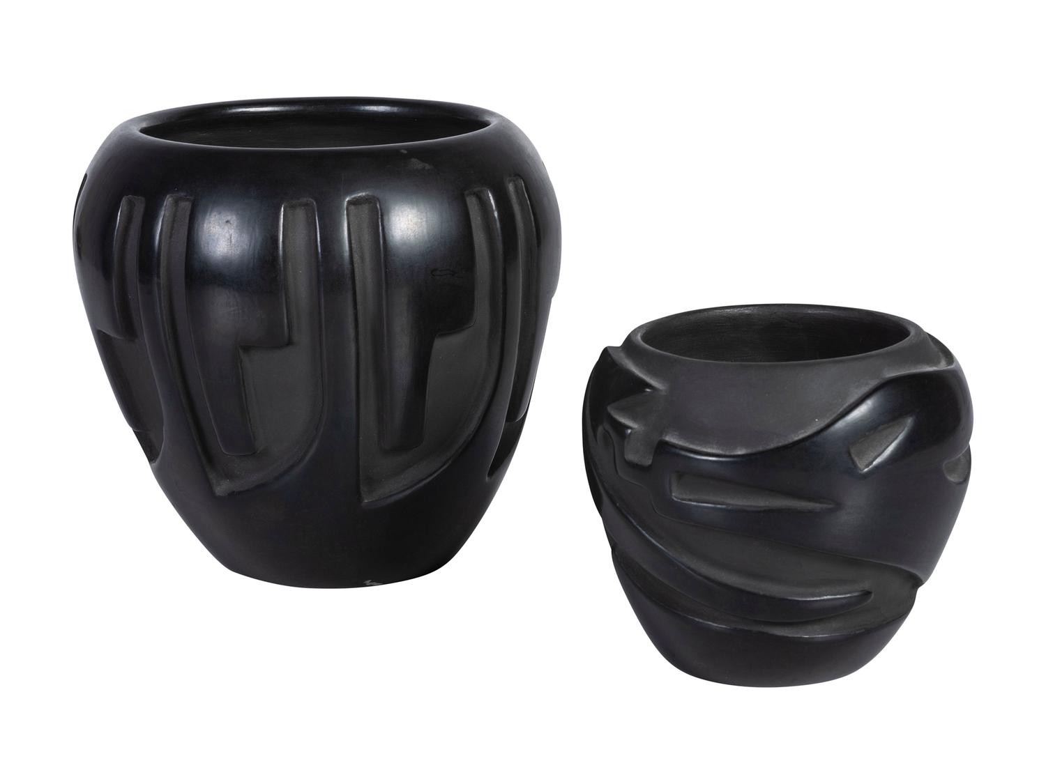 Carved Blackware Pottery