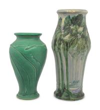 A Roseville Vista Vase and a Pewabic Vase