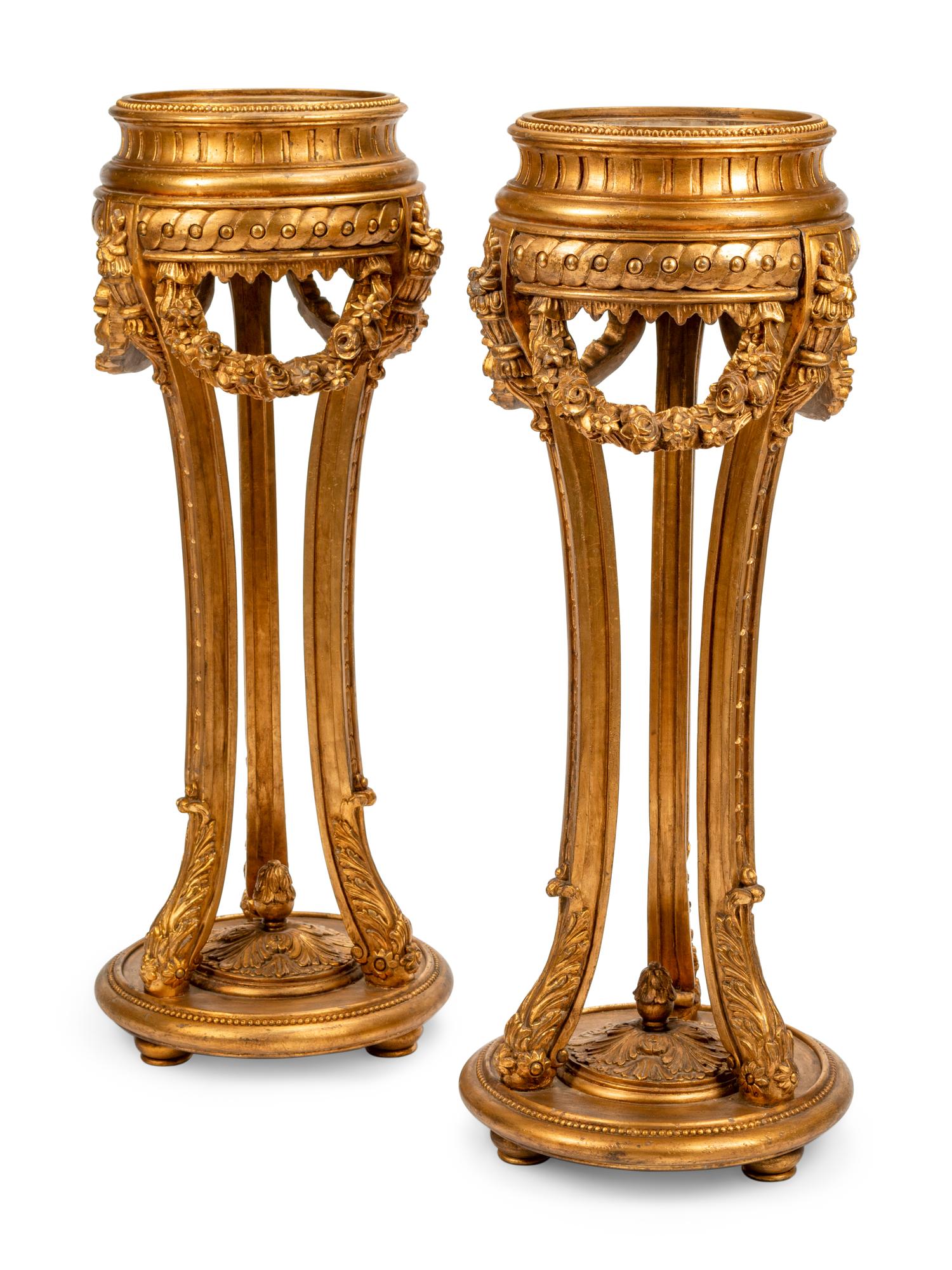 A Pair of Neoclassical Style Giltwood Jardinières
