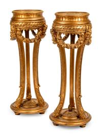 A Pair of Neoclassical Style Giltwood Jardinières