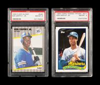 A Group of 1989 Topps Traded Tiffany and Fleer Glossy Ken Griffey Jr. PSA Graded Cards;