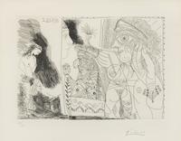 Pablo Picasso, (Spanish, 1881-1973), Écrivain avec son Égérie (from La Série 347), 1968