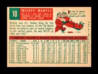 A 1959 Topps Mickey Mantle Baseball Card No. 10