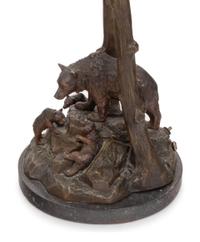 A Patinated Metal Figural Table Lamp