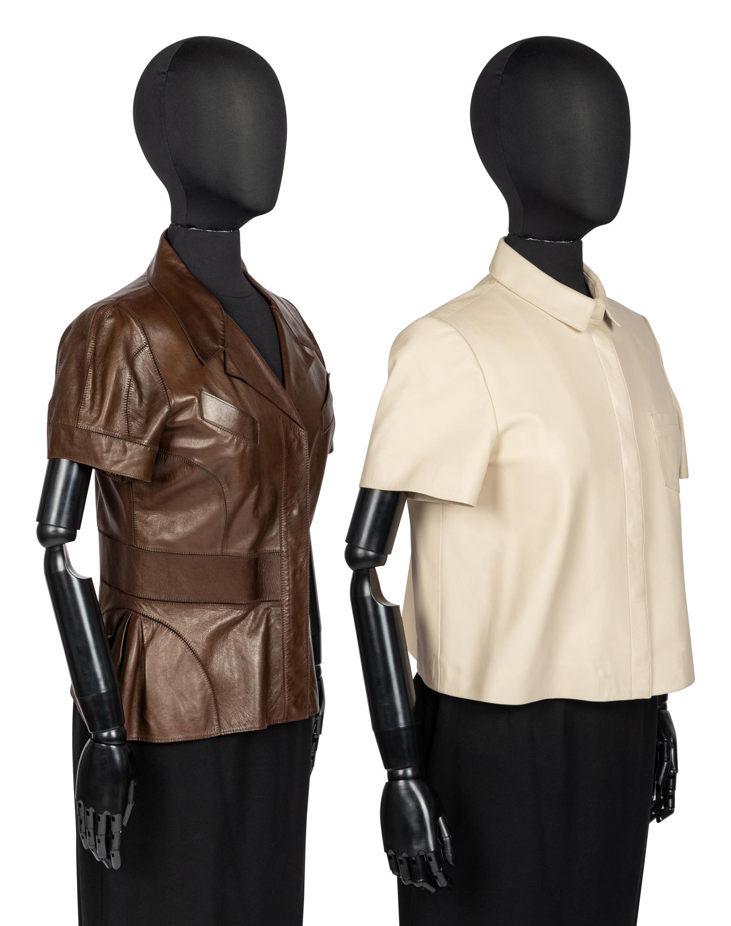 Two Designer Leather Shirts: Fendi & Burberry, 2000-10s