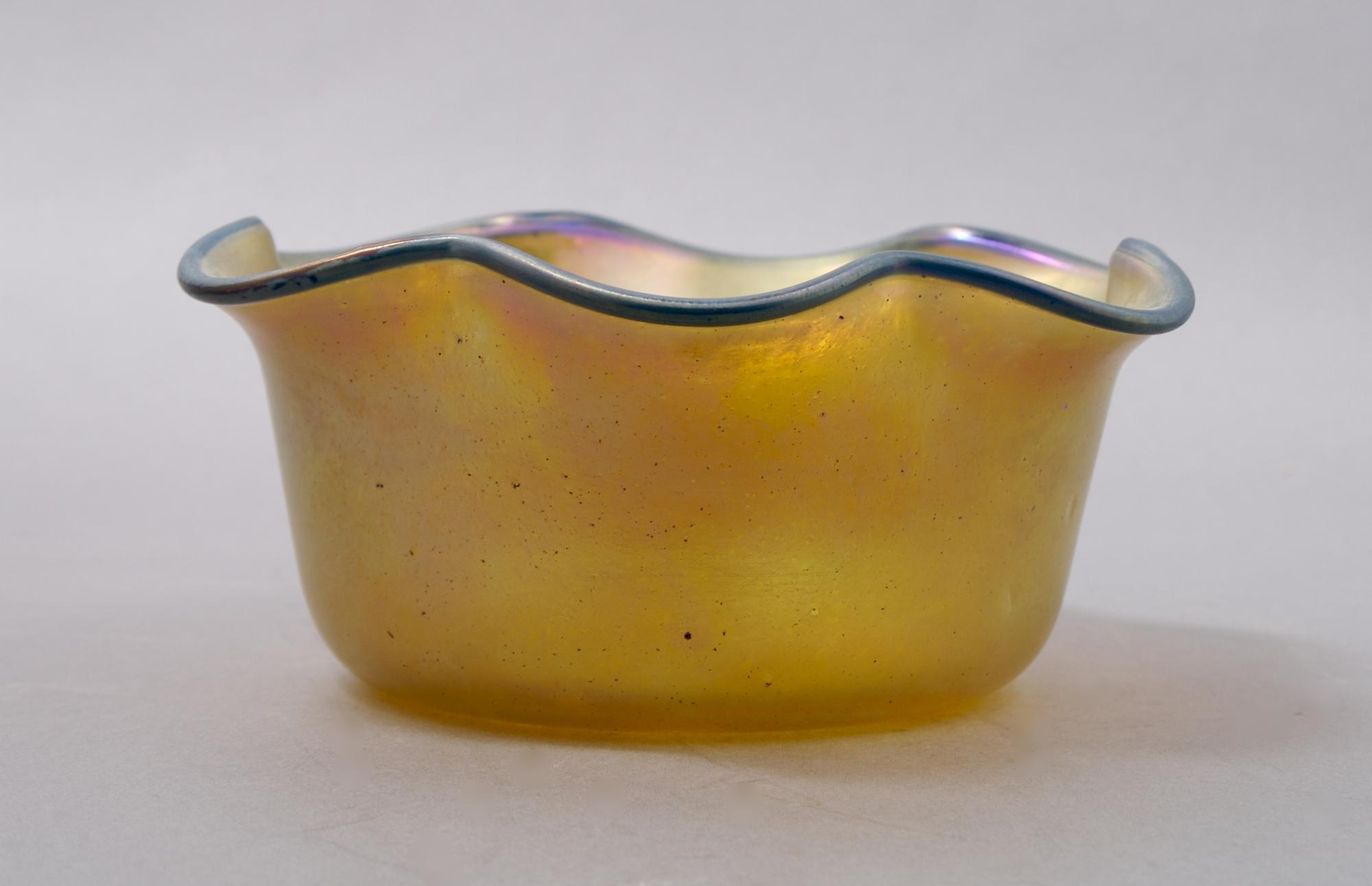 A Loetz Glass Bowl, Height 2 3/4 inches.