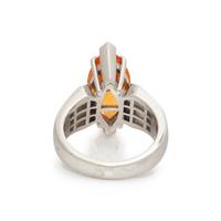 ORANGE GARNET AND DIAMOND RING