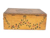 A Yellow Decoupage and Painted Schoolgirl's Box