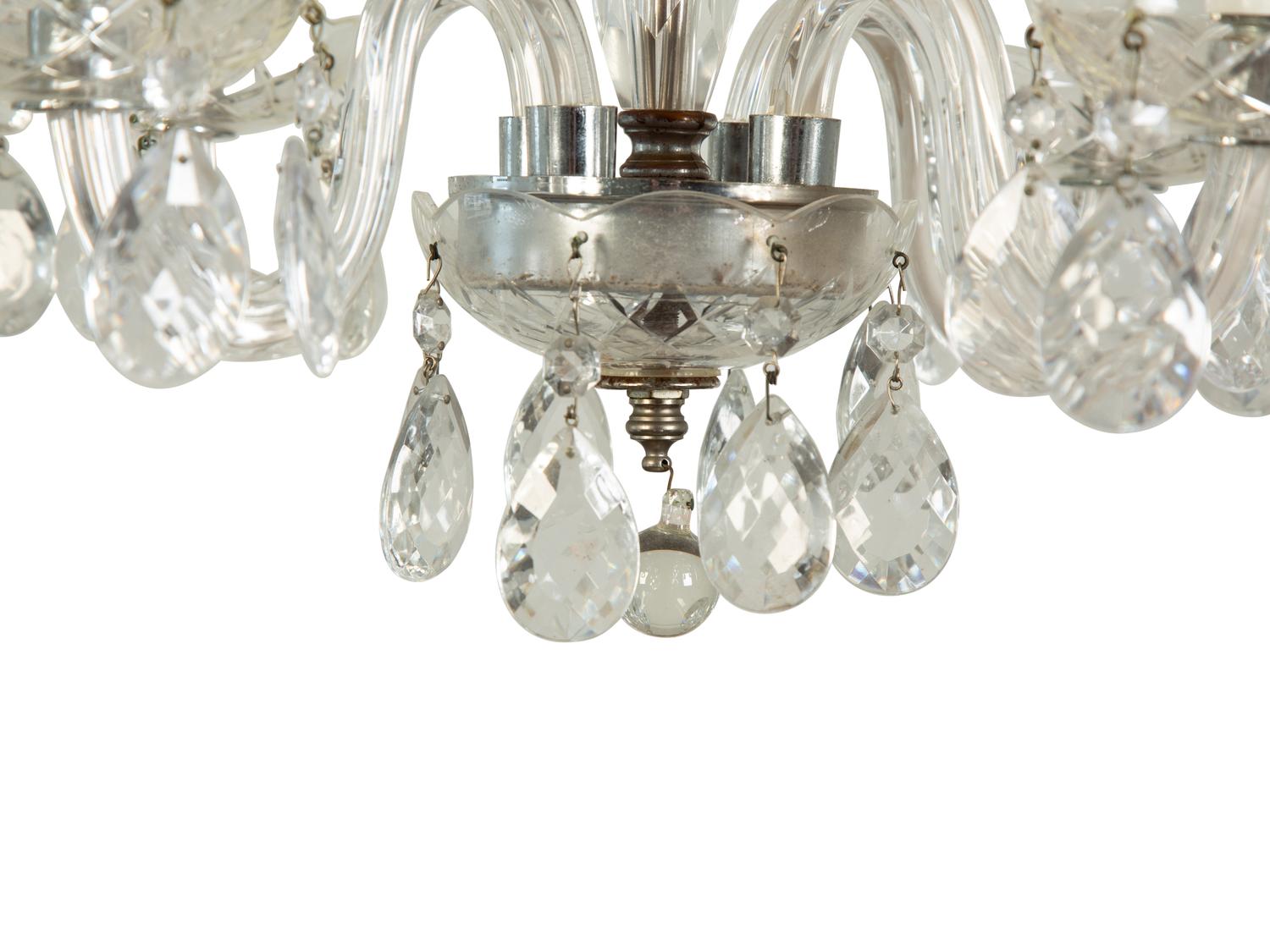 A Cut Glass Four-Light Chandelier