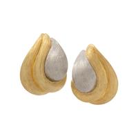 HENRY DUNAY, YELLOW GOLD AND PLATINUM EARCLIPS