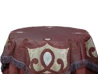 A Pair of Fabric-Covered Circular Side Tables