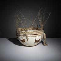 Pottery Bowl with Basketry Rim