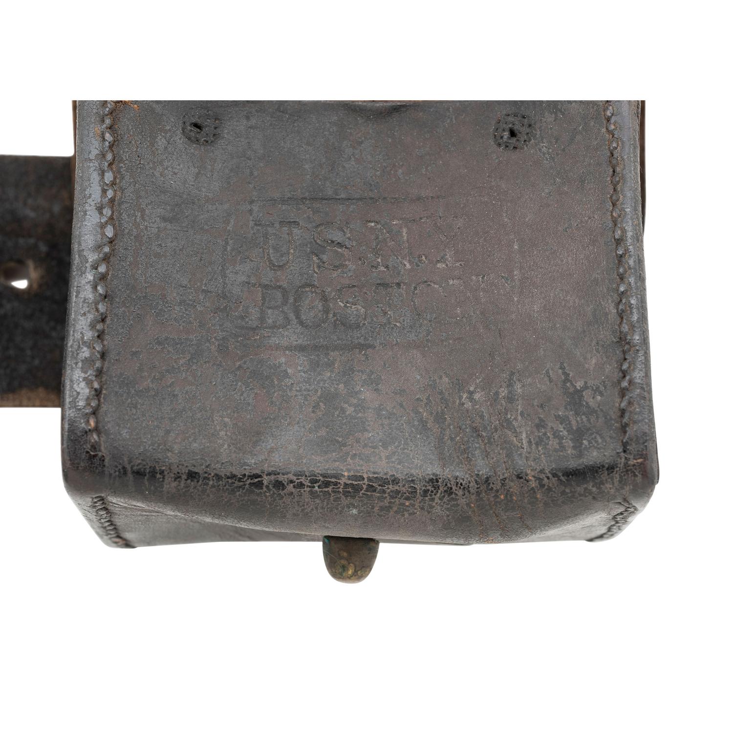 Civil War Era Boston Navy Yard Marked Enlisted Navy Belt & Accoutrement Rig