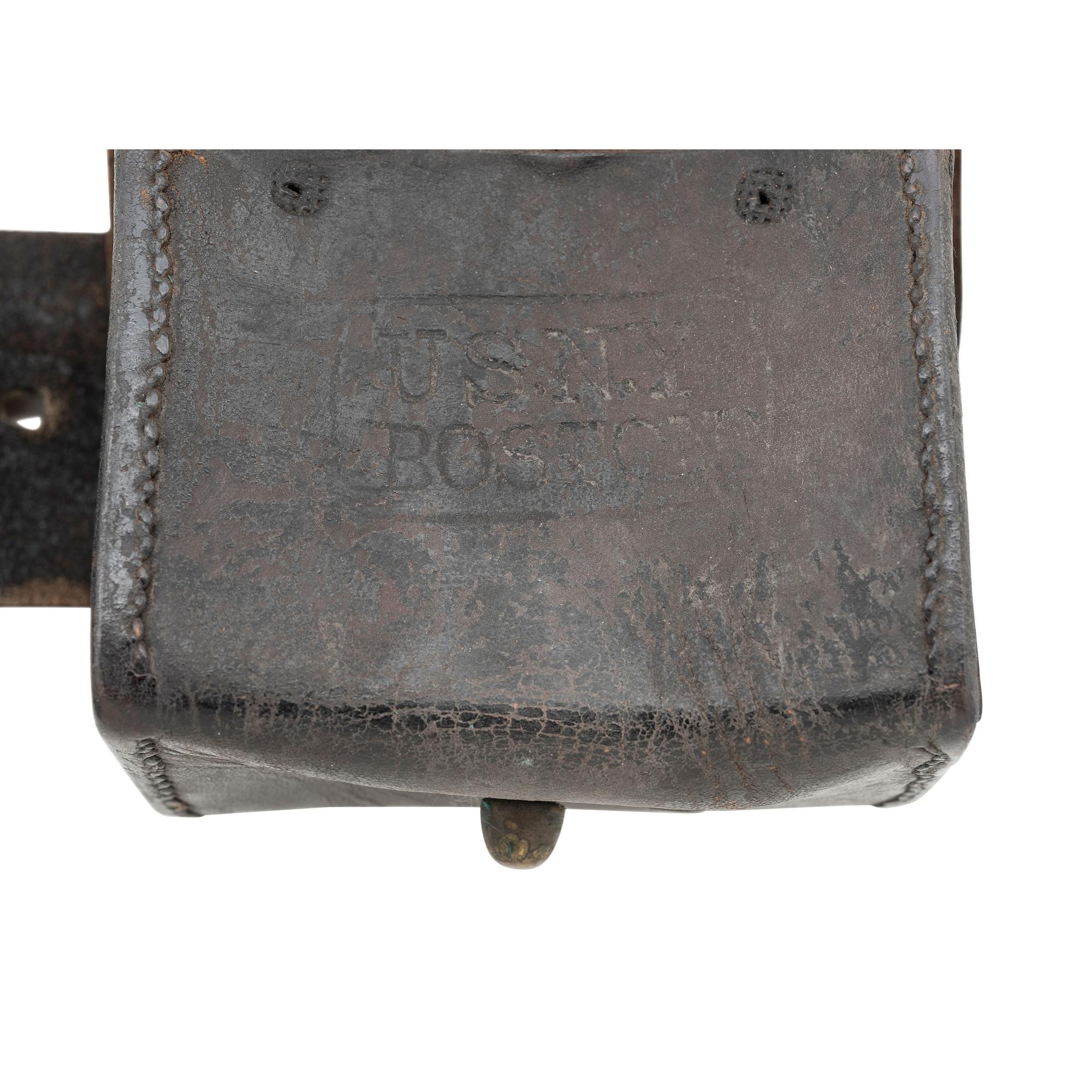 Civil War Era Boston Navy Yard Marked Enlisted Navy Belt & Accoutrement Rig