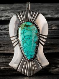 Sterling Silver and Chinese Turquoise Pendant