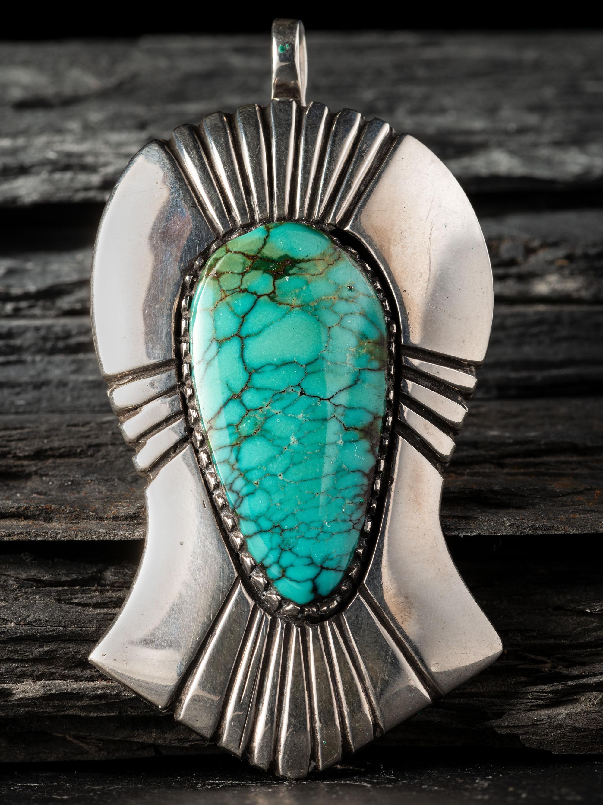Sterling Silver and Chinese Turquoise Pendant