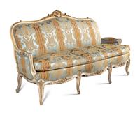 A Louis XV Style Cream Painted and Parcel Gilt Canapé