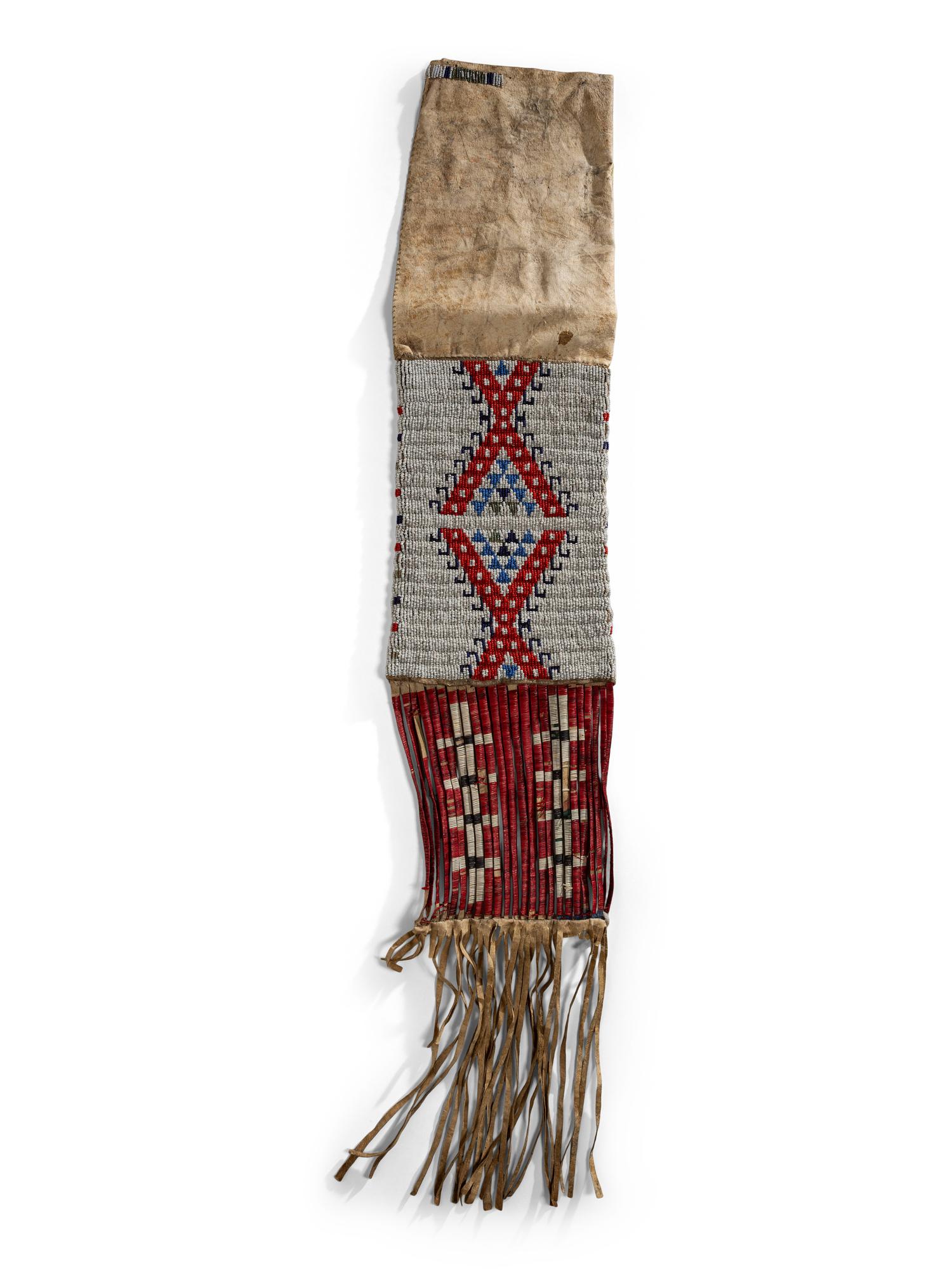 Sioux Beaded Hide Tobacco Bag