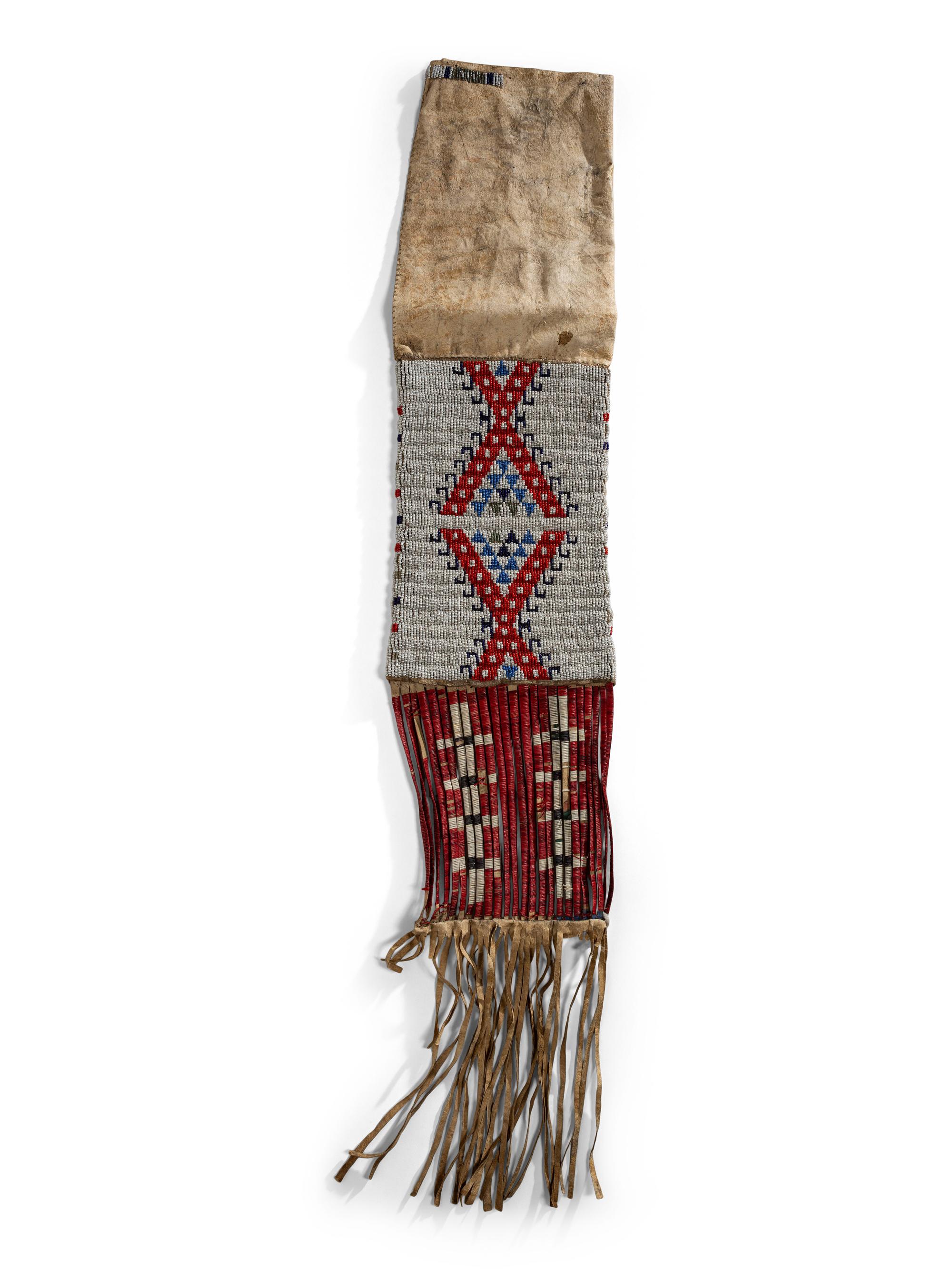 Sioux Beaded Hide Tobacco Bag