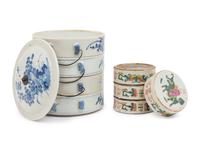 Two Chinese Porcelain Stacking Boxes