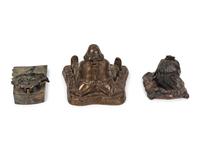 Three Cast Metal Figural Inkwells