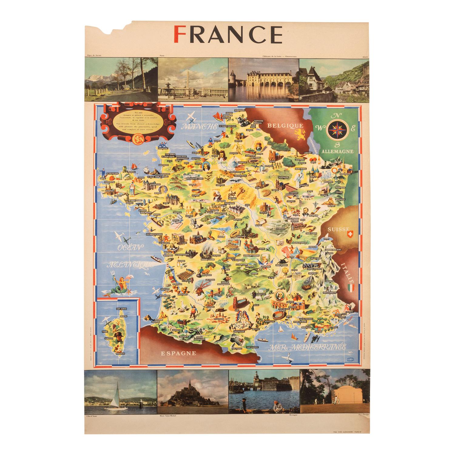 [TRAVEL POSTERS]. A group of 3 posters promoting French tourism and winter sports, comprising: