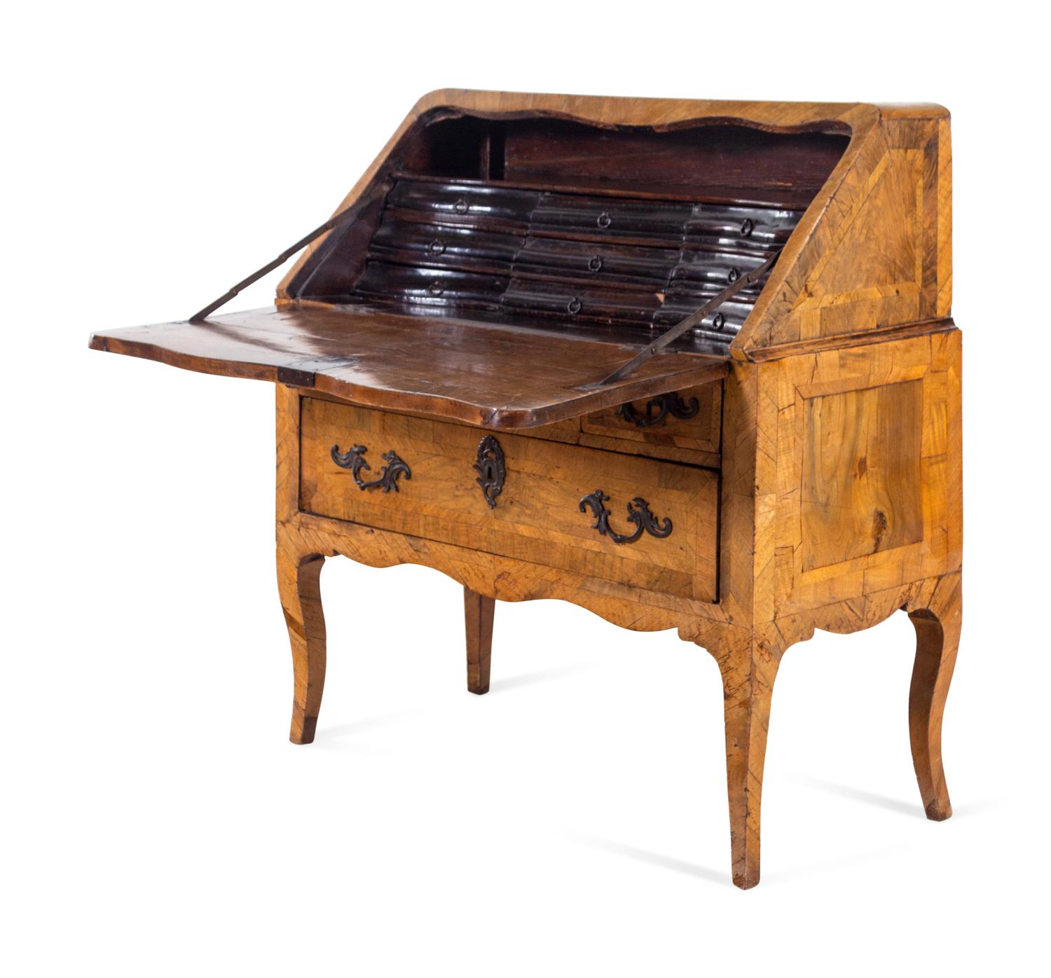 A Louis XV Style Burlwood Bureau en Pente