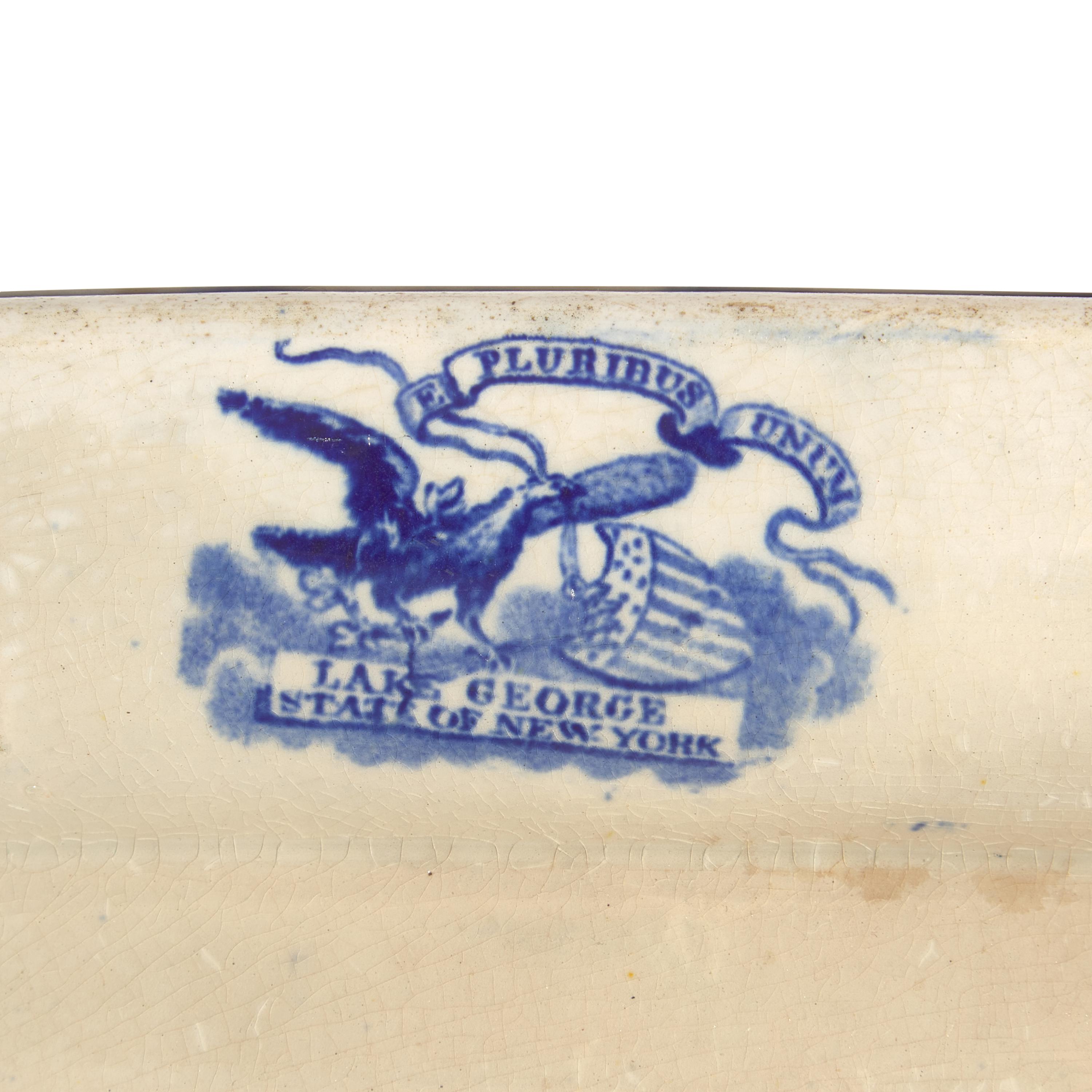 A Staffordshire Historical Blue "View of Lake George" Platter