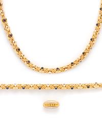 YELLOW GOLD AND GEMSTONE CONVERTIBLE NECKLACE AND BRACELET