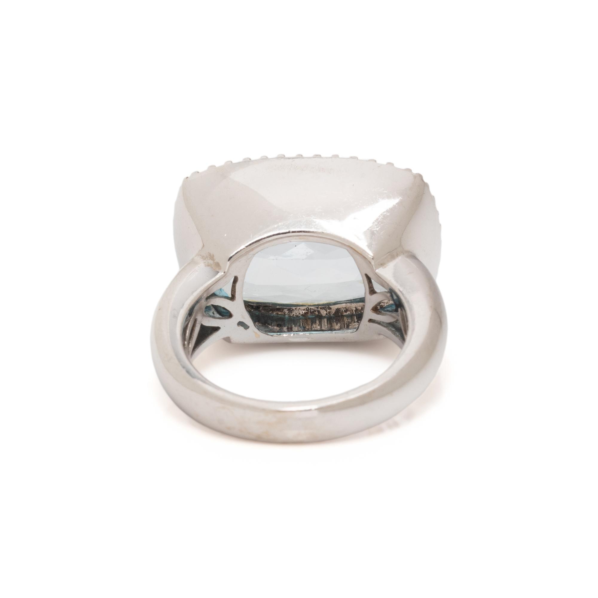 BLUE TOPAZ AND DIAMOND RING